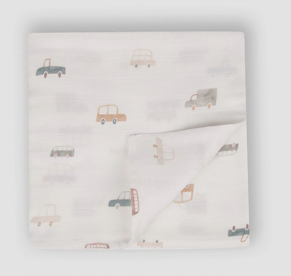 Муслиновая пеленка Машинки 120*120 см