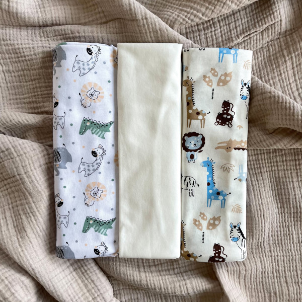 Пеленки 3 шт 90*120 см Зоопарк 