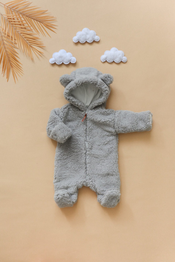  Комбинезон Мишка шерпа Серый