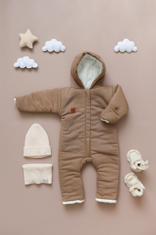 Комбинезон для малыша из футера Шоколад 