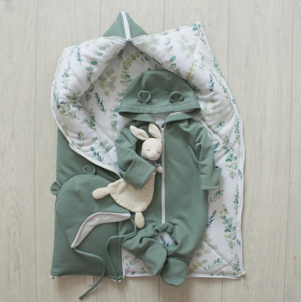 Комплект 3 предмета футер демисезонный Зеленый 