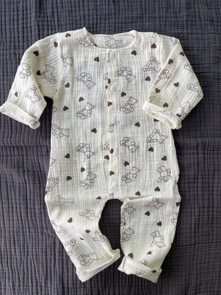  Комбинезон из муслина жатка Мишки 