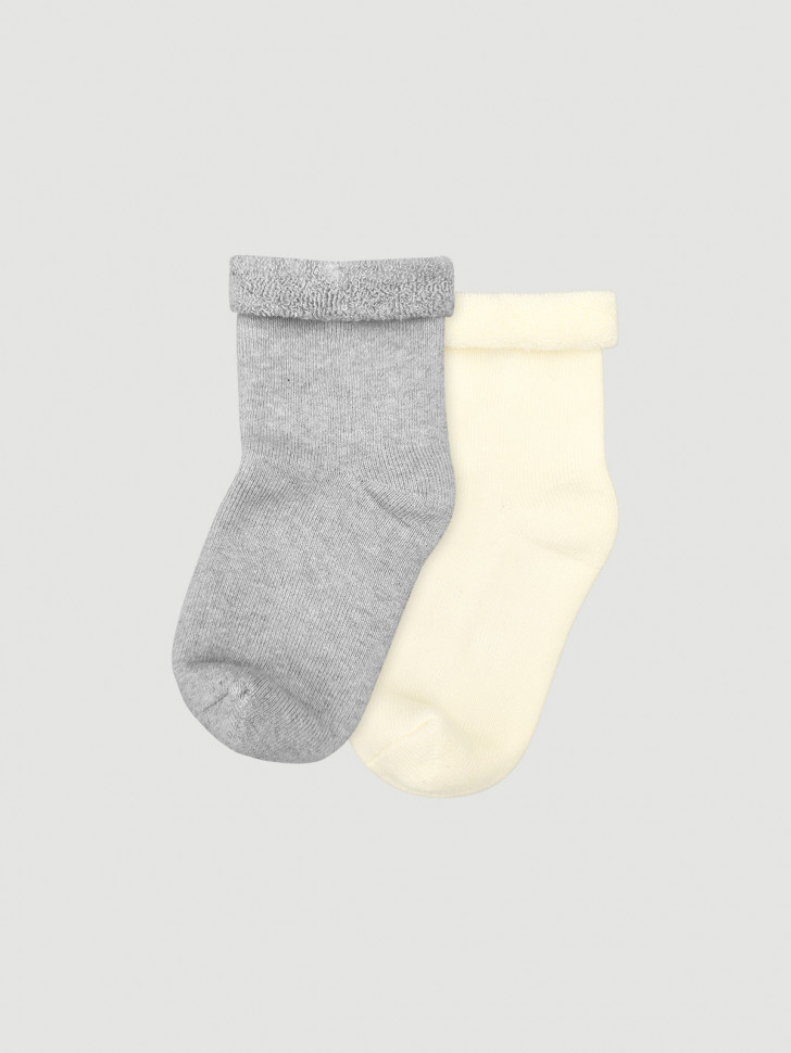Носки детские махровые Mjolk Grey/Cream, сет из 2х