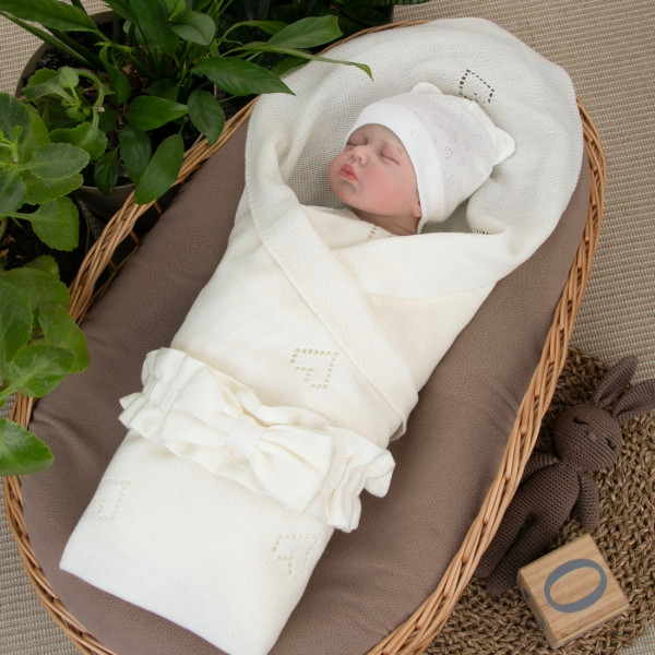 Комплект на выписку 4 предмета "Петелька", молоко, лето