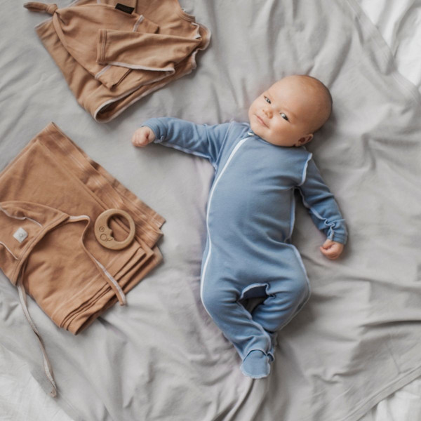 Комбинезон Mjölk Sleep and Play Blue Shadow, швы наружу 