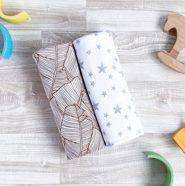 Сет из 2х пелёнок Mjölk Palm Tree/Звёзды 80*80 см 