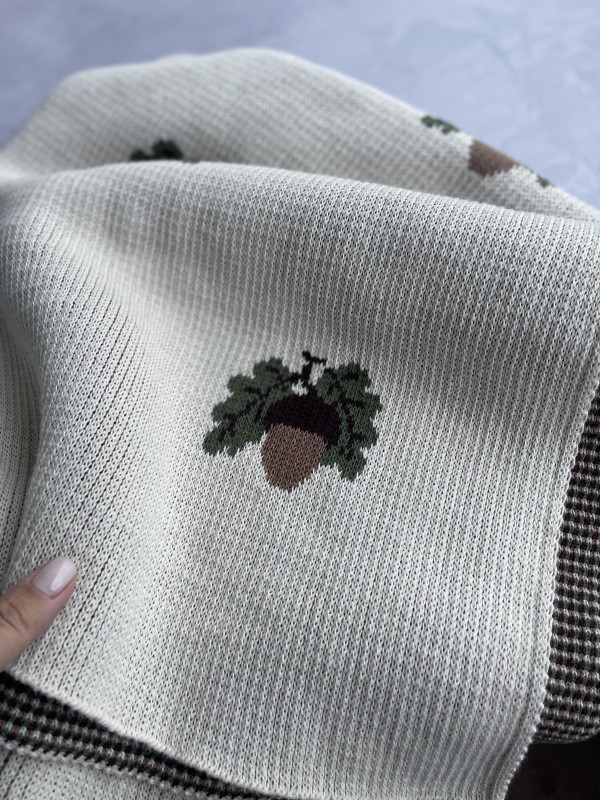 Плед Желуди молочный 