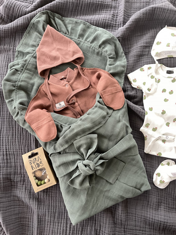  Плед из муслина с рюшами и бантом Лес 