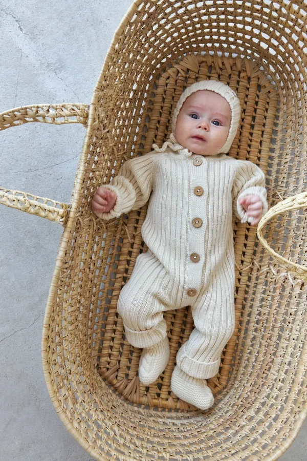 Комплект 3в1 лапша из меринос-кашемира Молочный 