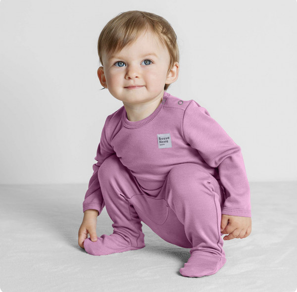 Боди с длинным рукавом Пудра