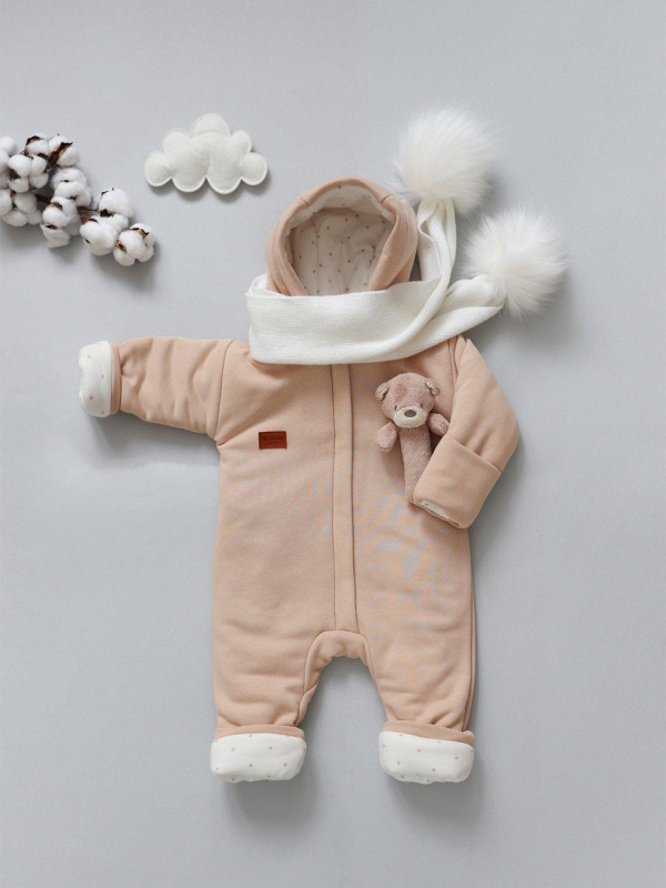 Комбинезон для малыша из футера Бежевый 