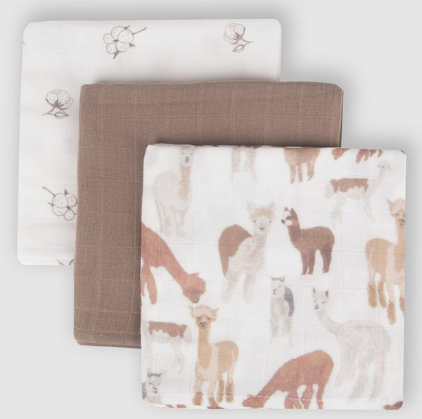 Комплект муслиновых пелёнок Альпака/Шоколад/Хлопок 80*80 см