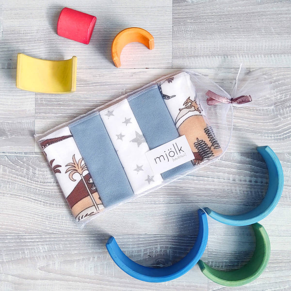 Набор платочков-слюнявчиков Mjölk Dinoworld 20*20 см 