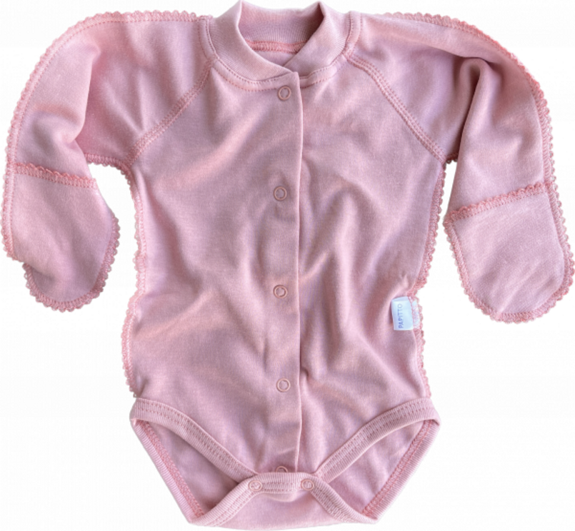 Боди на кнопках интерлок однотонный Пудра