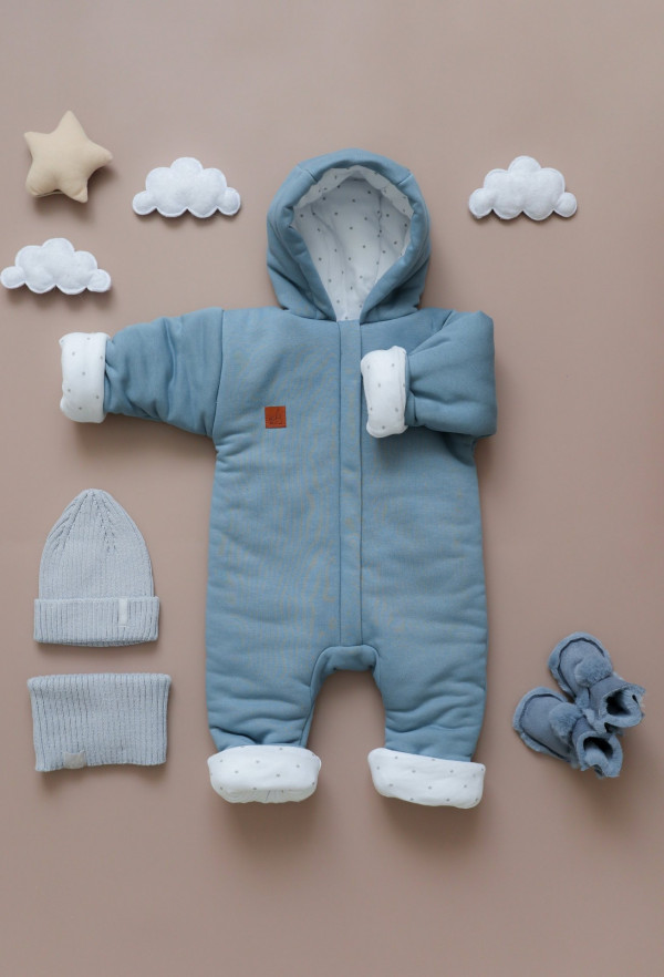 Комбинезон для малыша из футера Синий 