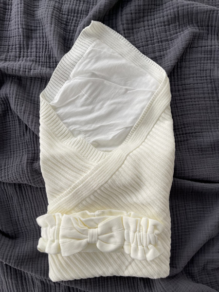 Конверт-одеяло Лапша с бантом ЛЕТО Молочный 