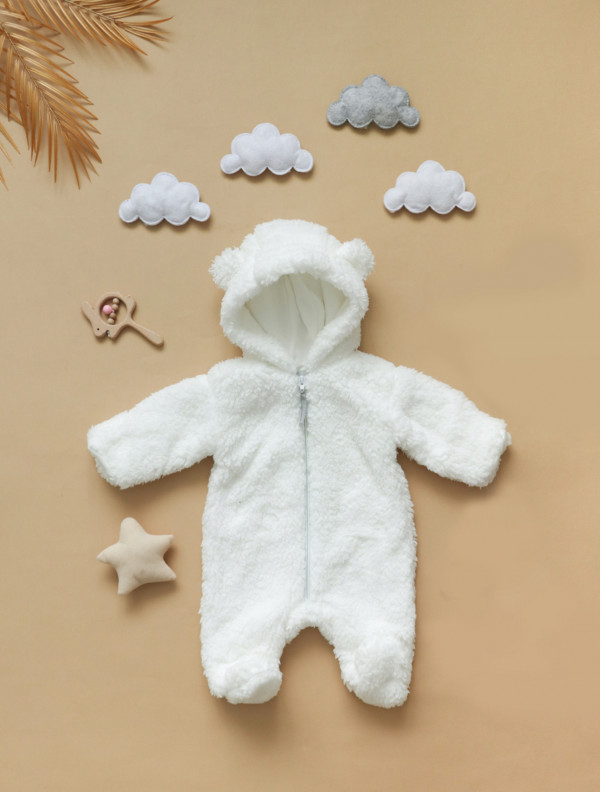 Комбинезон Мишка шерпа Молочный 