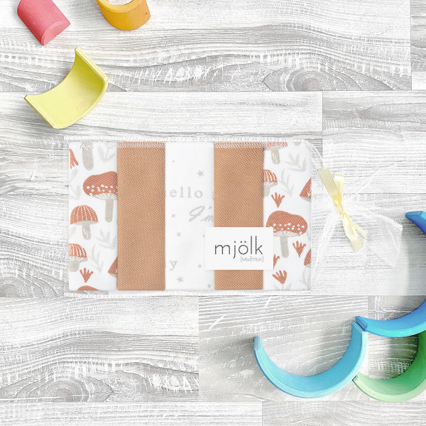 Набор платочков слюнявчиков Mjölk Mushrooms  20*20 см 