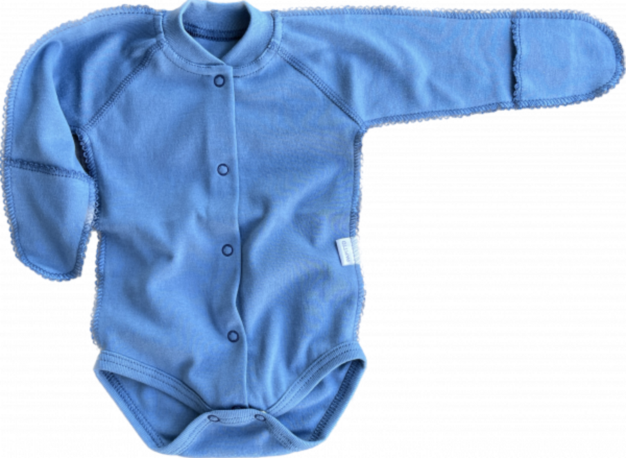 Боди на кнопках интерлок однотонный Синий