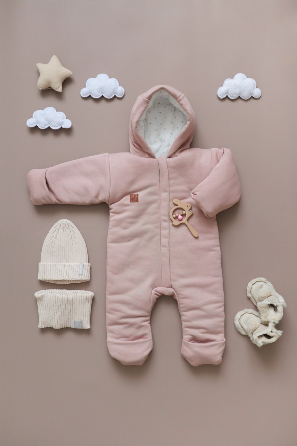 Комбинезон для малыша из футера Пудровый 