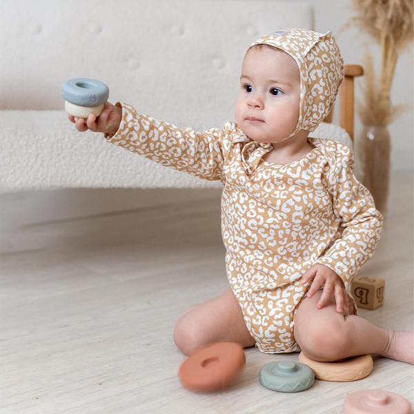 Боди Mjölk Sand Leopard с длинным рукавом