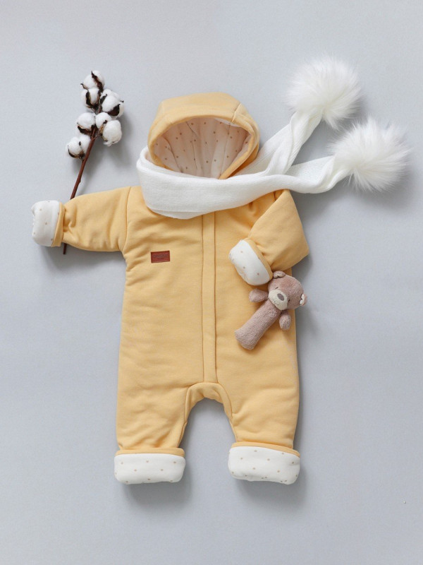 Комбинезон для малыша из футера Светло-бежевый 