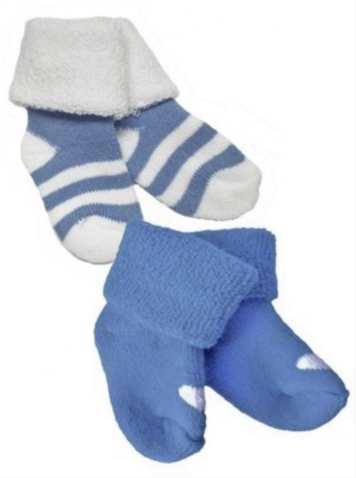 Носки махровые для малышей, голубые (2 пары)
