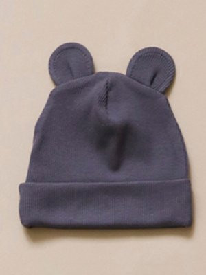  Шапочка с ушками для малыша (кашкорсе) Темно-серый 