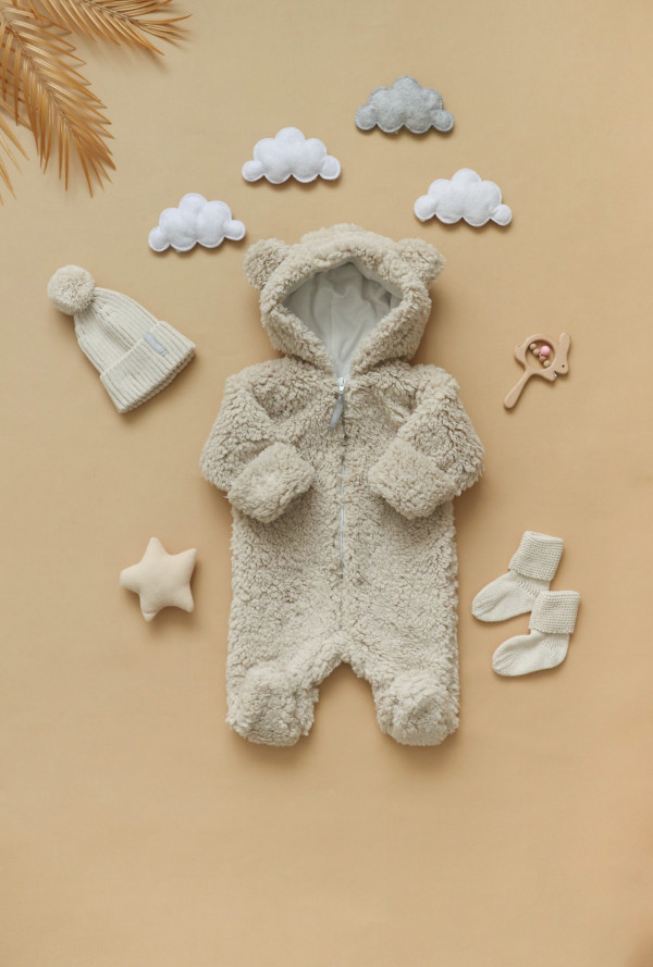 Комбинезон Мишка шерпа Бежевый 