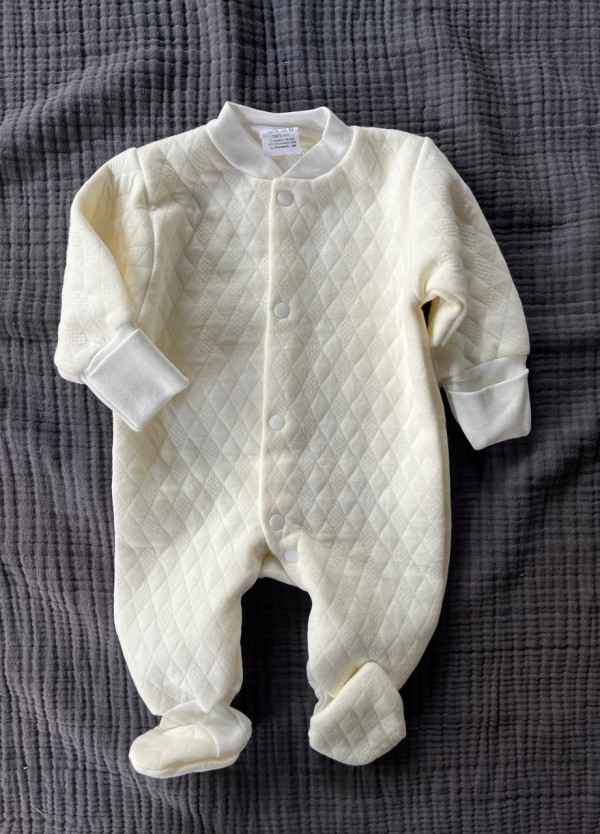  Комбинезон Капитоний на манжетах Экрю