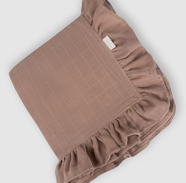 Плед с рюшами Пыльная Роза 