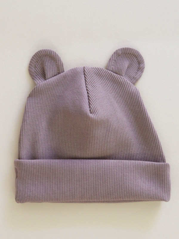 Шапочка с ушками для малыша (кашкорсе) Шоколад 