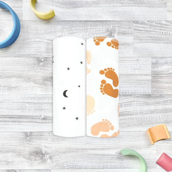 Сет из 2х пелёнок Mjölk Ножки/Ночное небо 120* 85 см 