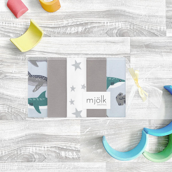 Набор платочков слюнявчиков Mjölk Акулы