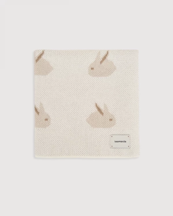 Плед вязаный Animal Rabbits Кремовый