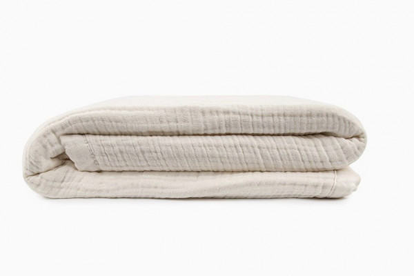 Плед из муслина однотонный Молоко