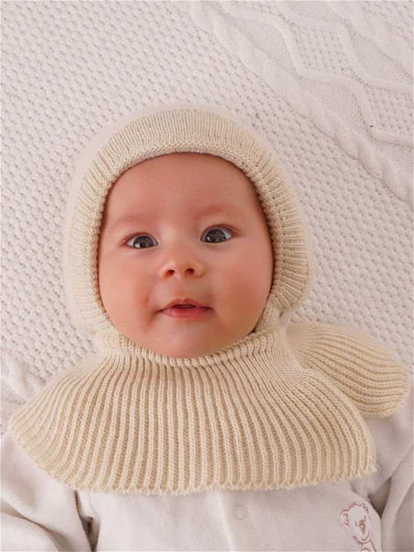 Шапочка с манишкой Зима Светло-Бежевый 