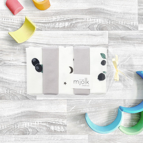 Набор платочков слюнявчиков Mjölk Голубика 20*20 см 