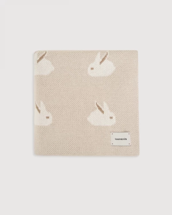 Плед вязаный Animal Rabbits Топленое молоко