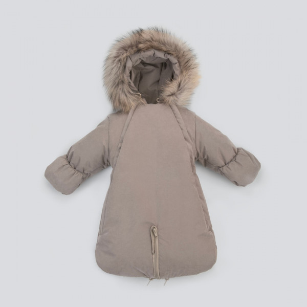 Комбинезон-трансформер "Вельвет" с опушкой Енот Капучино 