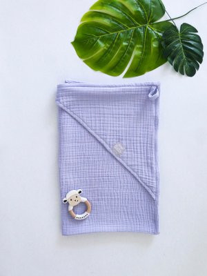 Муслиновый уголок для купания  Лавандовый  95*95 см