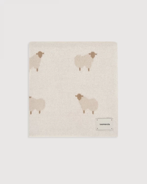 Плед вязаный Animal Sheeps Кремовый
