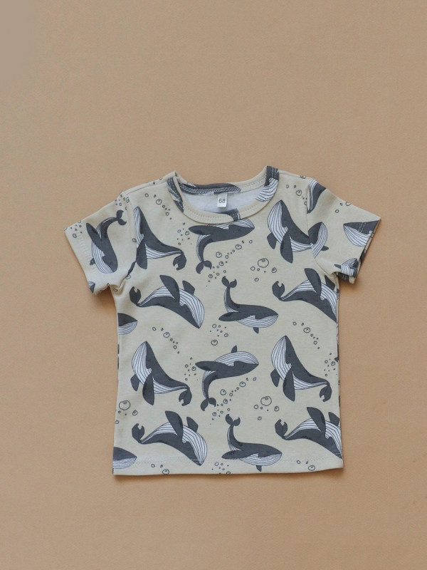 Футболка Бежевый киты