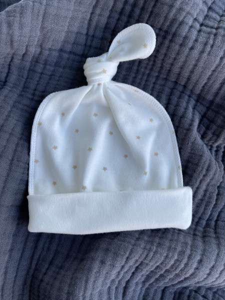 Шапочка-узелок Звезды Бежевый 
