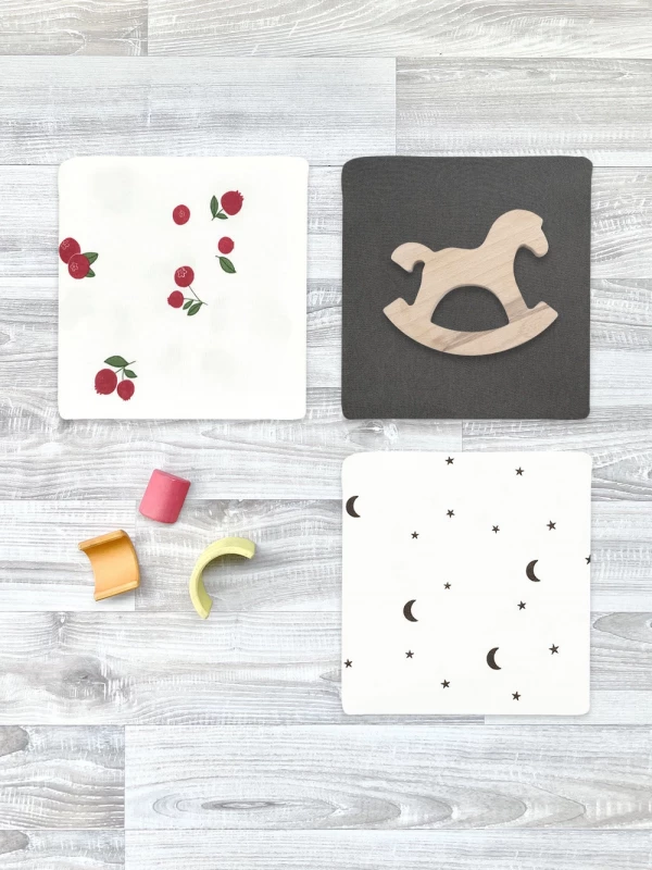 Сет из 3х пелёнок Mjölk Брусника/Steel Grey/Ночное Небо 120*85 см 