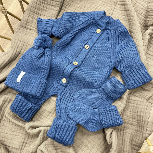 Комплект вязаный 3 предмета Джинс 