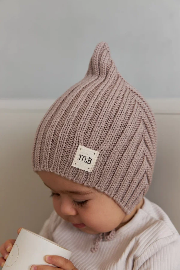 Шапка эльф из меринос-кашемира Кофейный 