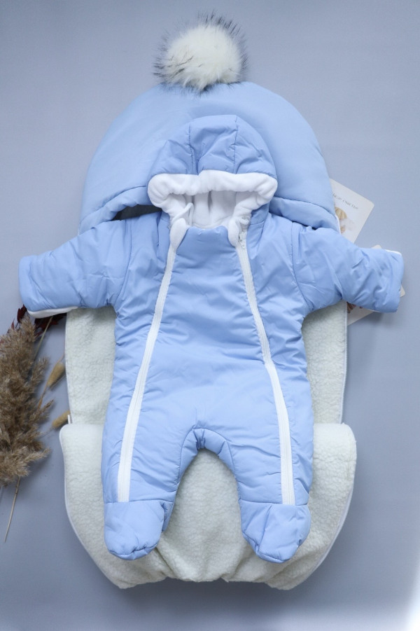 Комплект конверт с комбезом Бубон Голубой 