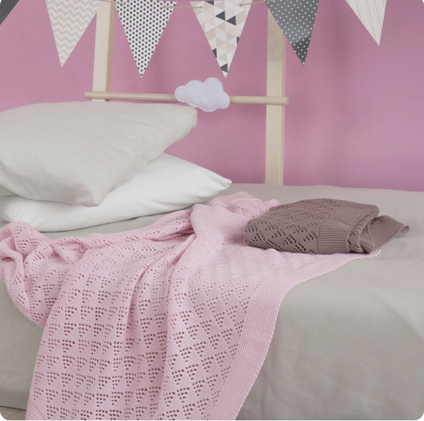 Плед для новорождённых Ажурный Розовый