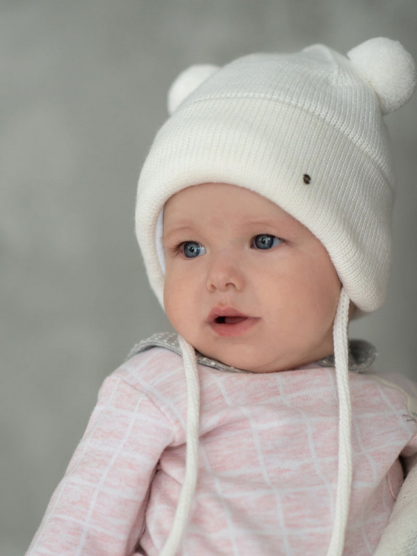 Шапка дет. зима "Мой лучик-Д" хб подкл, утепл. Белый 